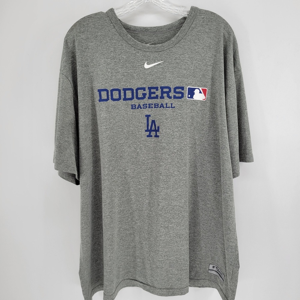 Nike Los Angeles Dodgers Dri-FIT MLB Authentic Collection T-Shirt Gray XXL